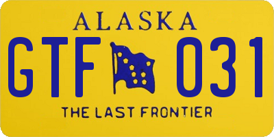 AK license plate GTF031