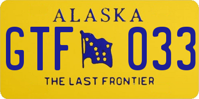 AK license plate GTF033