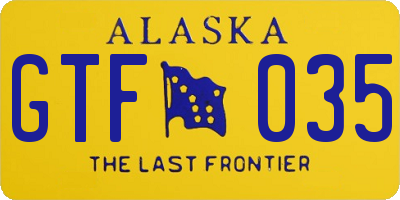 AK license plate GTF035