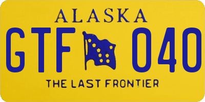 AK license plate GTF040