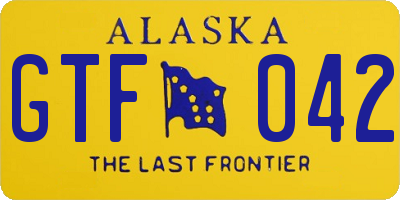 AK license plate GTF042