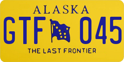 AK license plate GTF045