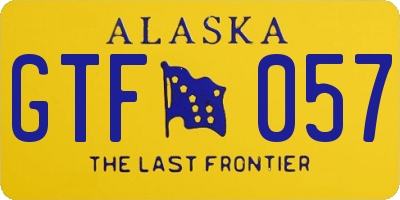 AK license plate GTF057