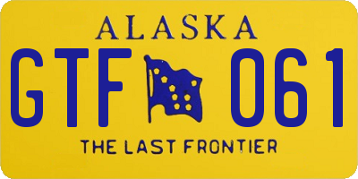 AK license plate GTF061