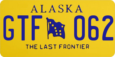 AK license plate GTF062