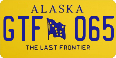 AK license plate GTF065