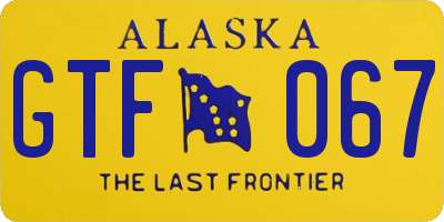 AK license plate GTF067