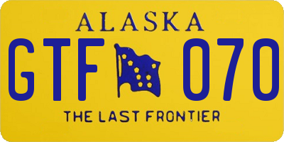 AK license plate GTF070