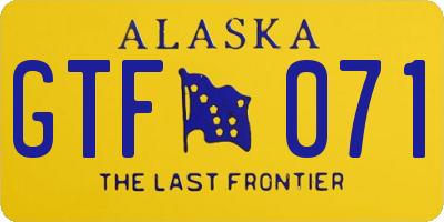 AK license plate GTF071