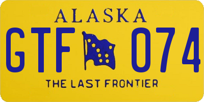 AK license plate GTF074