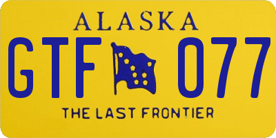 AK license plate GTF077