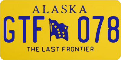 AK license plate GTF078
