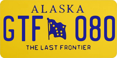 AK license plate GTF080