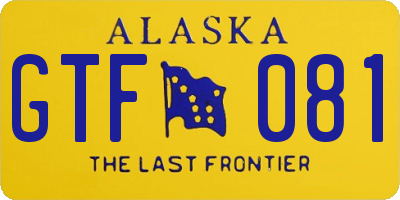 AK license plate GTF081