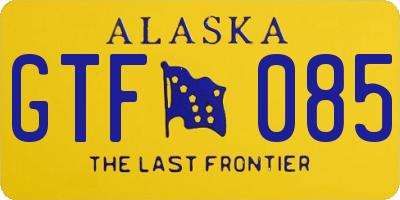 AK license plate GTF085