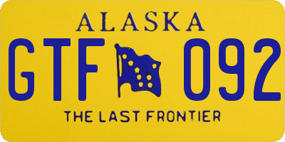 AK license plate GTF092