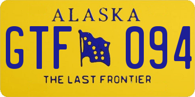 AK license plate GTF094