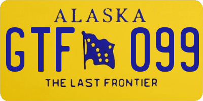 AK license plate GTF099