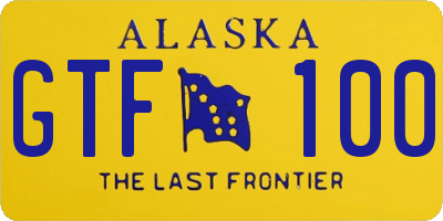 AK license plate GTF100