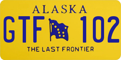 AK license plate GTF102