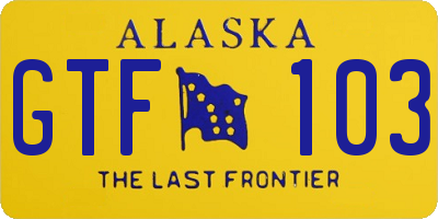 AK license plate GTF103