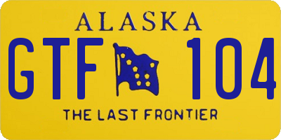 AK license plate GTF104