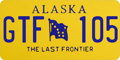 AK license plate GTF105