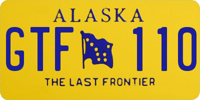 AK license plate GTF110