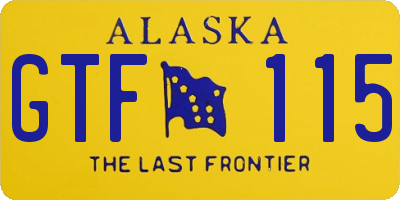 AK license plate GTF115