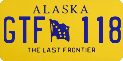 AK license plate GTF118