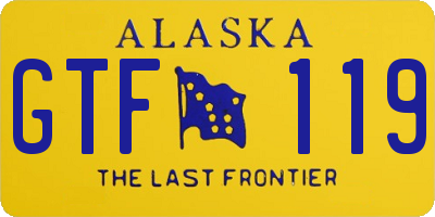 AK license plate GTF119