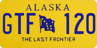 AK license plate GTF120