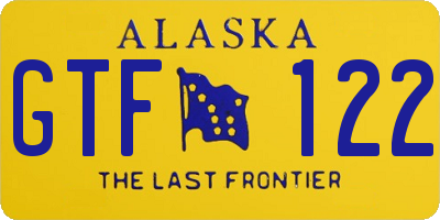 AK license plate GTF122