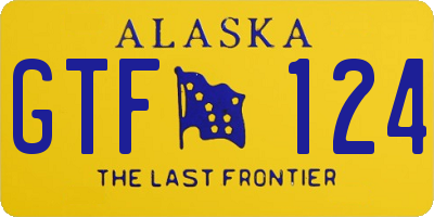 AK license plate GTF124