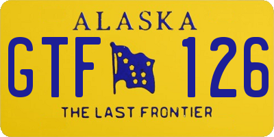 AK license plate GTF126