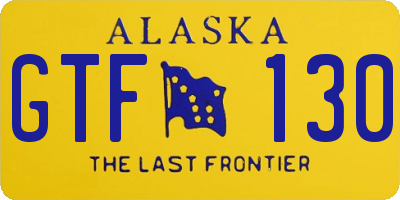 AK license plate GTF130