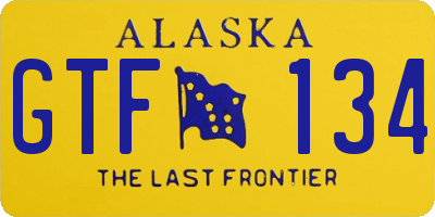 AK license plate GTF134