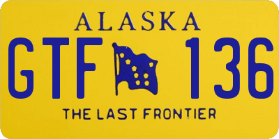 AK license plate GTF136