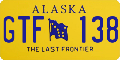 AK license plate GTF138