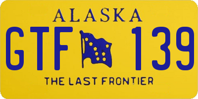 AK license plate GTF139