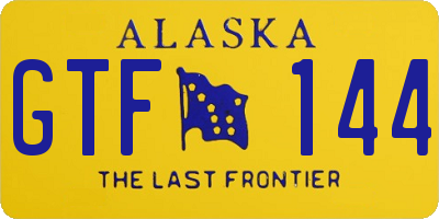 AK license plate GTF144