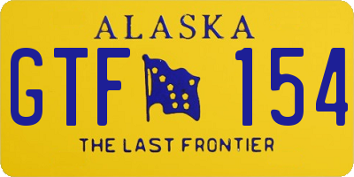 AK license plate GTF154