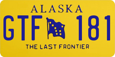 AK license plate GTF181