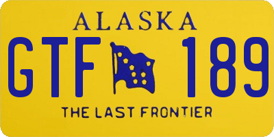 AK license plate GTF189