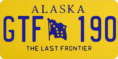 AK license plate GTF190