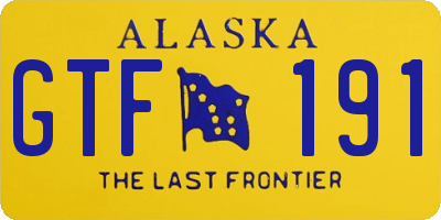 AK license plate GTF191