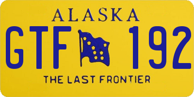 AK license plate GTF192