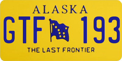 AK license plate GTF193