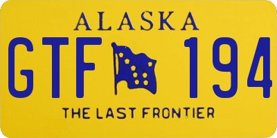 AK license plate GTF194