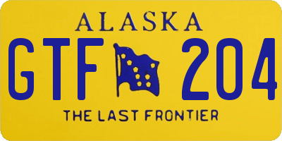 AK license plate GTF204